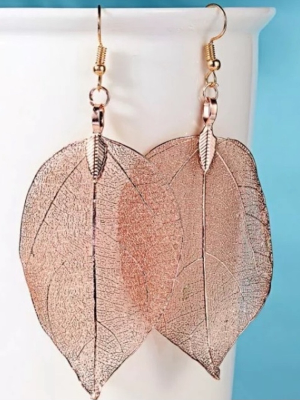 Rose Gold Leaf Earrings